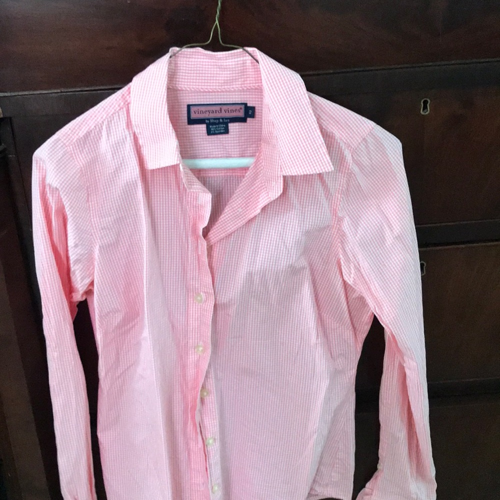 Vineyard Vines Button Down Pink Gingham - image 1